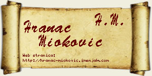 Hranac Mioković vizit kartica